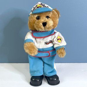 RARE PBC Chantilly Racing Teddy Bear Sings BORN TO BE WILD 13" Plush Stuffed Toy
